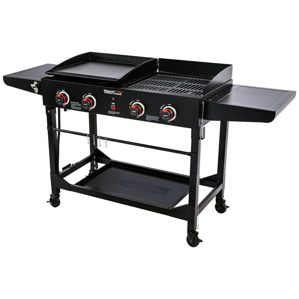 4-Burner Portable Flat Top Propane Gas Grill Griddle Combo GD402