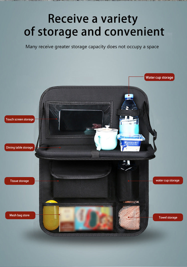 1pc Car Back Seat Organizer, StoraPockets Kick Mats Car Back Seat Protectors Tissue Box Cup Holder Laptop Table Car Eating Tray For ParOnly