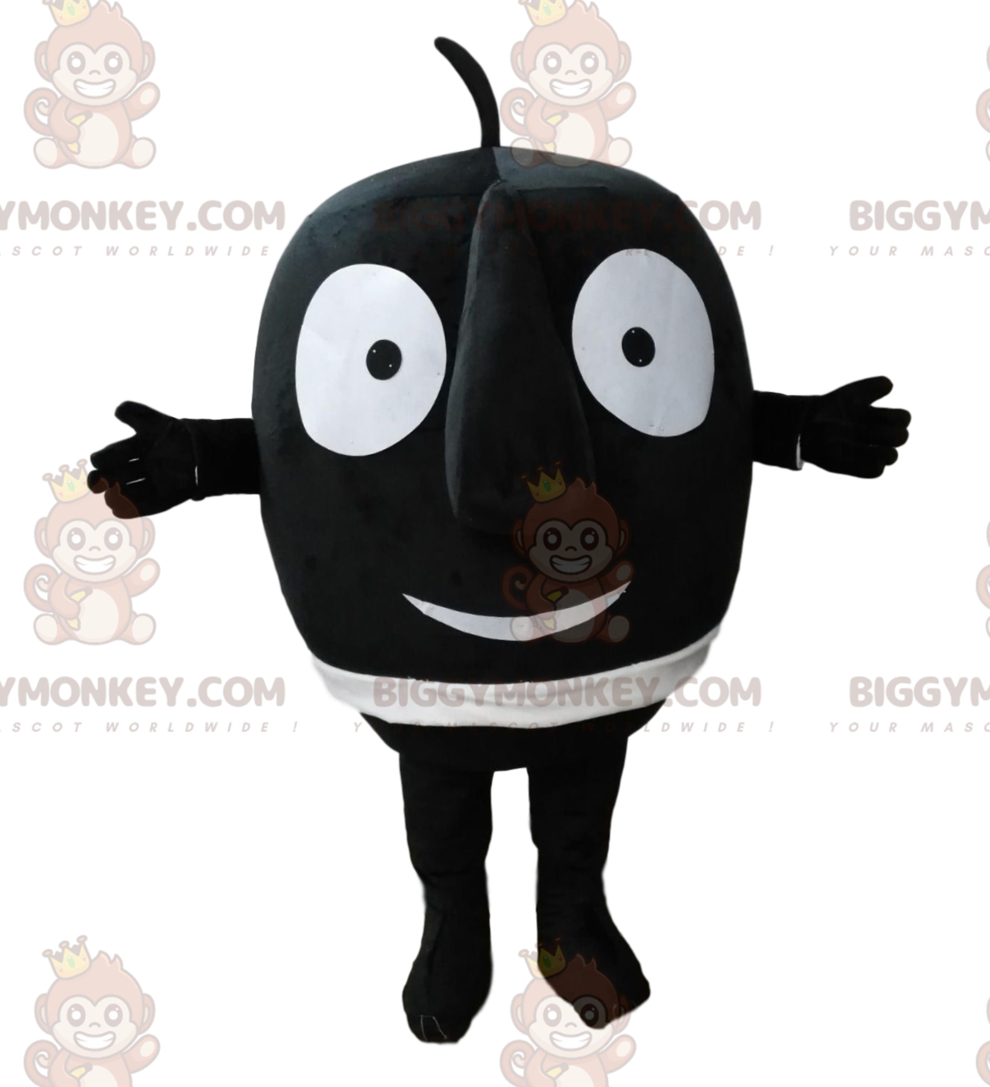 BIGGYMONKEYLittle Round Black Man With Big Nose Mascot Costume