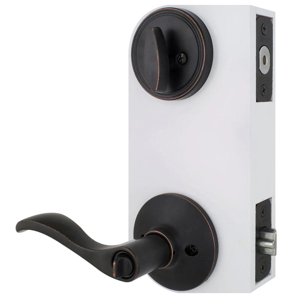 Naples Aged Bronze Entry Lever and Single Cylinder Deadbolt Combo Pack