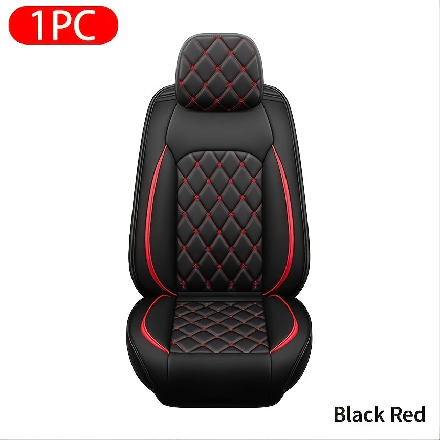 Upgrade Your Vehicle with 1pc of Luxury Car Seat Cover - Premium Faux Leather Car Seat Cushion Cover for Front &amp; Rear Seats!