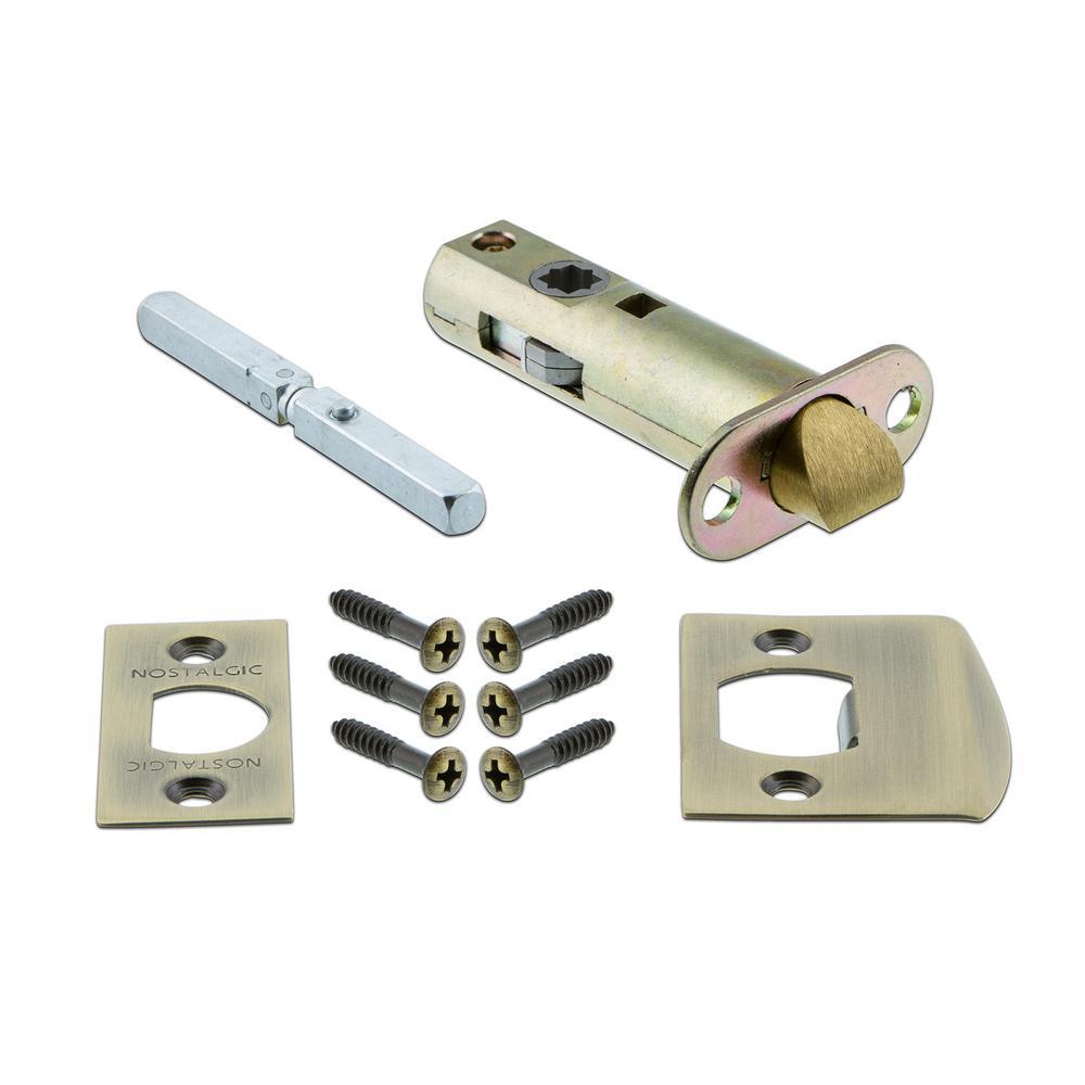 Meadows Plate 2-3/8 in. Backset Antique Brass PassaHall/Closet Meadows Door Knob