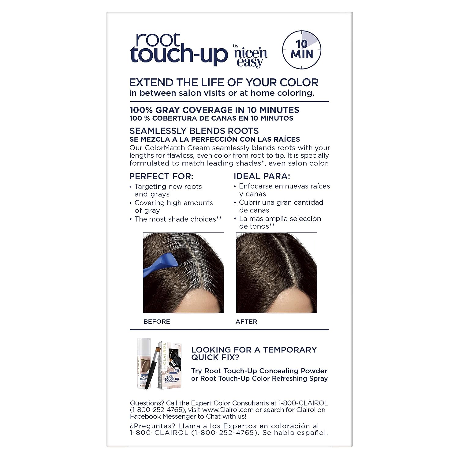 Clairol Root Touch-Up by Nice'n Easy Permanent Hair Dye, 4A Dark Ash Brown Hair Color, Pack of 2