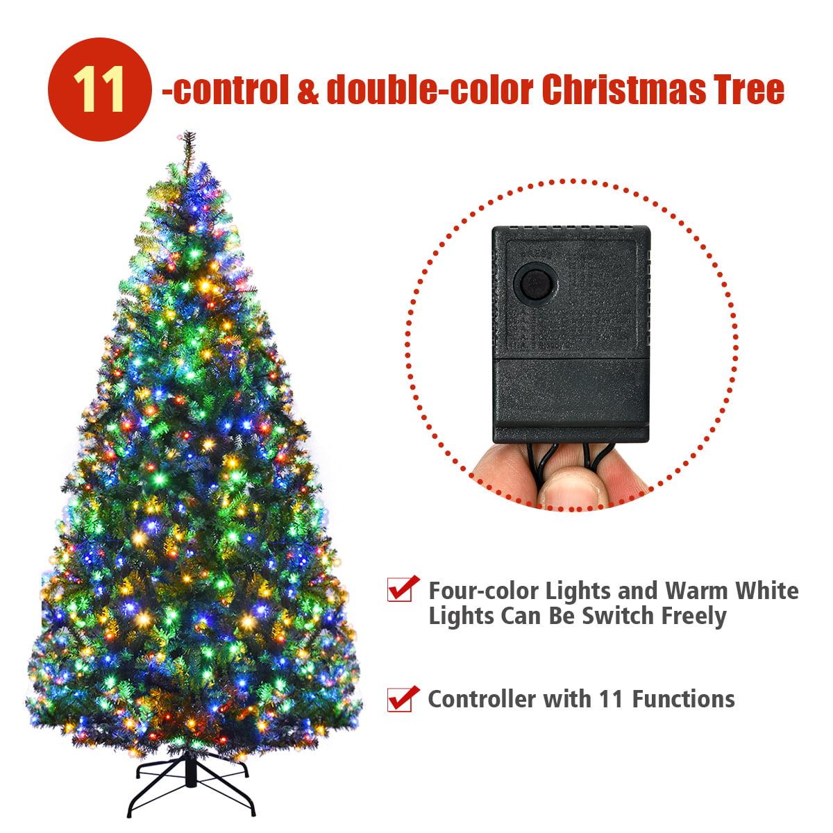 Costway 7Ft Pre-Lit Artificial Christmas Tree Hinged 500 LED Lights