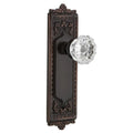 Egg and Dart Plate 2-3/8 in. Backset Timeless Bronze Privacy Bed/Bath Crystal Glass Door Knob