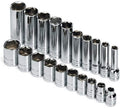 SK Professional Tools 89040 20-Piece 3/8 in. Drive 6-Point STD/Deep/Extra Deep Socket Set - Chrome Socket Set with Super Chrome Finish | Set of 20 Sockets Made in USA