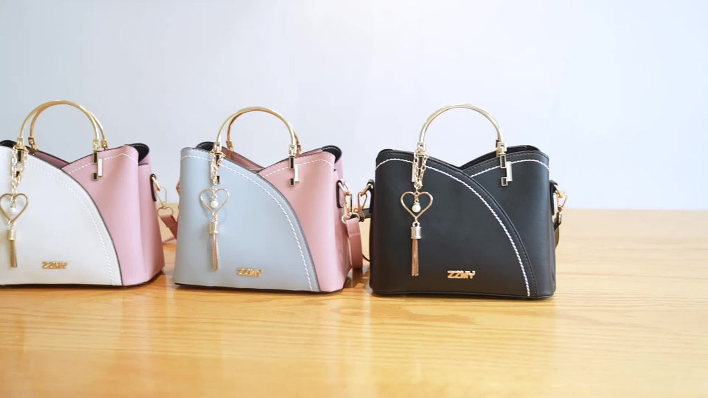 Color Block Satchel Bag, Trendy Tassel Decor Crossbody Bag, Women's Top Ring Purse (9.1*7.5*4.5) Inch
