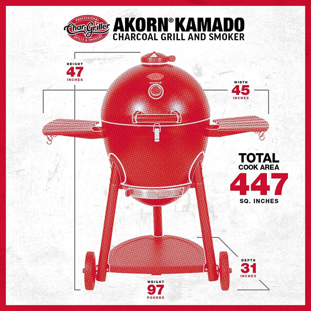 E16620 Akorn Kamado Charcoal Grill, Graphite