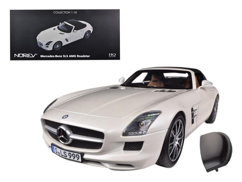 2011 Mercedes SLS AMG Roadster Pearl White 1/18 Diecast Car Model Norev 183491