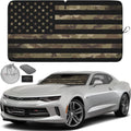 Autoamerics 1-Piece Windshield Sun Shade Dark Camo American Flag USA  - Foldable Car Front Window Sunshade for Most Sedans SUV Truck - Blocks Max UV Rays and Keeps Your Vehicle Cool - Small