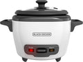 BLACK+DECKER Uncooked Rice Cooker, 3-cup, White