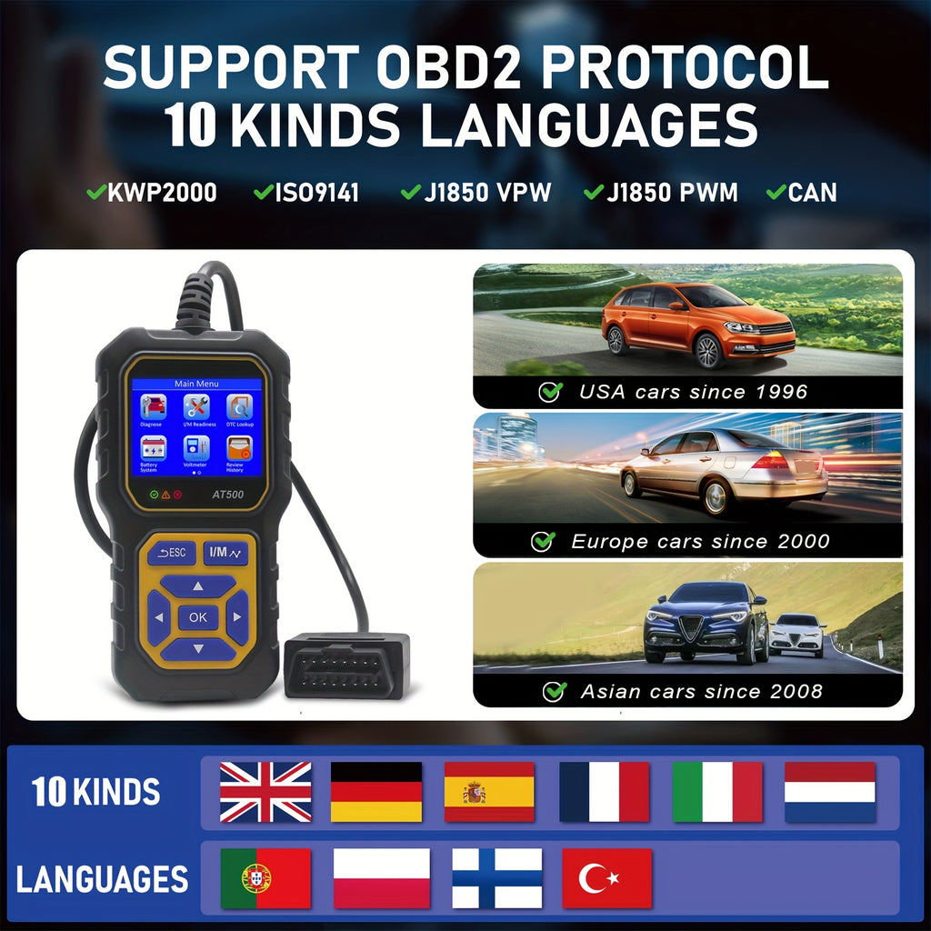Car Code Reader, OBD2 Scanner Check Engine Light Fault Code Reader Scanner CAN Diagnostic Scan Tool For All OBDII Protocol Cars Since1996