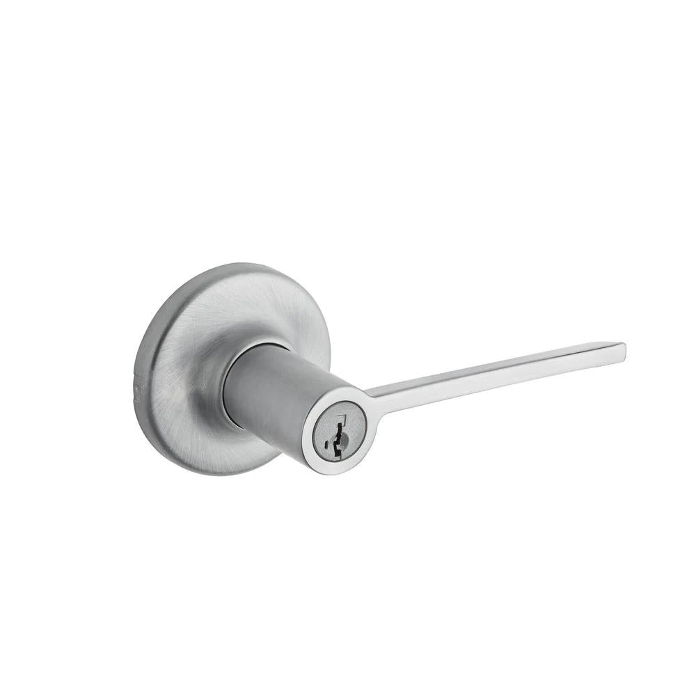 LadSatin Chrome Entry Door Lever Featuring SmartKey Security