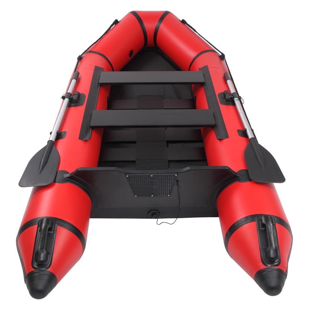 ankishi Camping Survivals 10ft PVC 330kg Water Adult Assault Boat Red Black