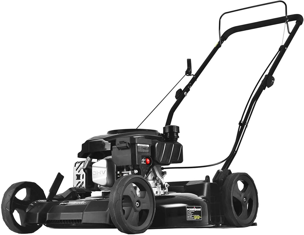 PowerSmart Gas Lawn Mower, 21-inch & 170CC, Gas Powered Push Lawn Mower with 4-Stroke Engine, 2-in-1 Mulching Lawn Mower, 5 Adjustable Cutting Heights (1.18''-3.00'' )