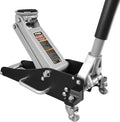 Torin TAM815016L Hydraulic Low Profile Aluminum and Steel Racing Floor Jack with Dual Piston  Lift Pump, 1.5 Ton (3,000 lb) Capacity, Black