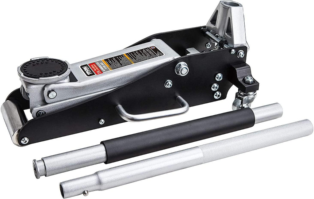 Torin TAM815016L Hydraulic Low Profile Aluminum and Steel Racing Floor Jack with Dual Piston  Lift Pump, 1.5 Ton (3,000 lb) Capacity, Black