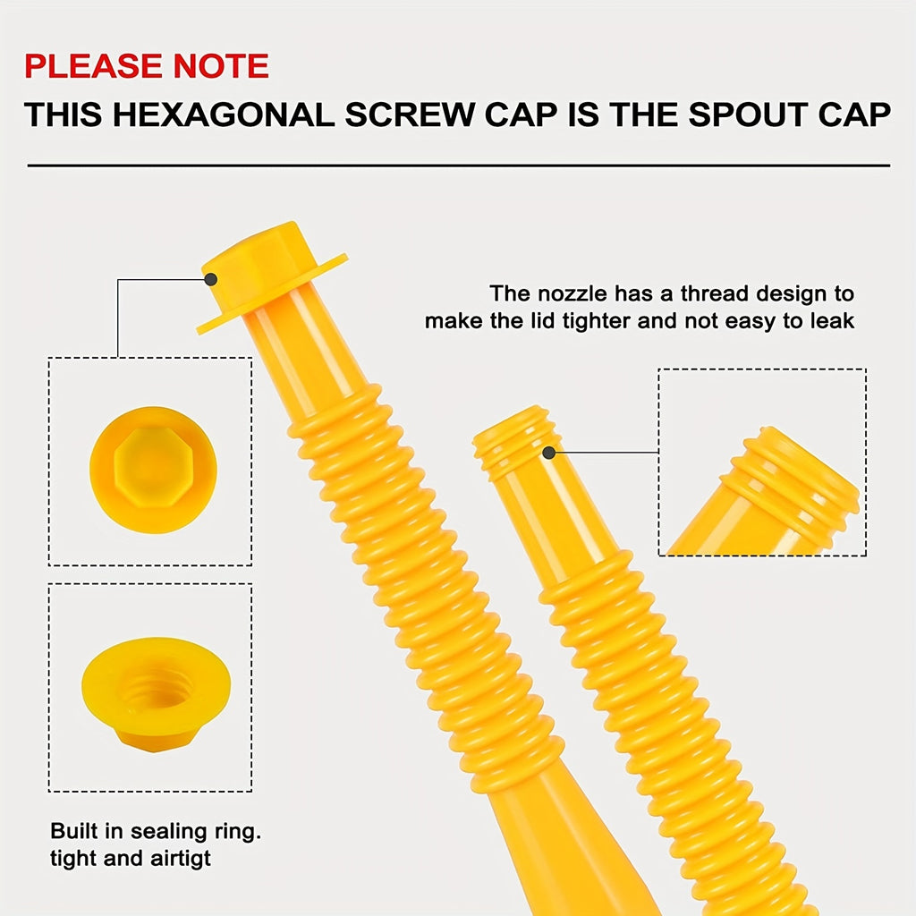 Gas Can Spout, Gas Can Nozzle Suitable For Most 1/2/5/10 Gal Oil Cans. Durable The Thickened Oil Gas Can Cap And Thickened Gasket