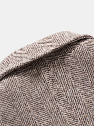 mens business woolen single-breasted thick suit collar casual overcoat