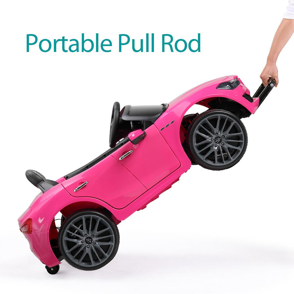 Jaxpety Kids Ride On Car 12V Rechargeable Toy Vehicle w/ MP3 Remote Pink Maserati License
