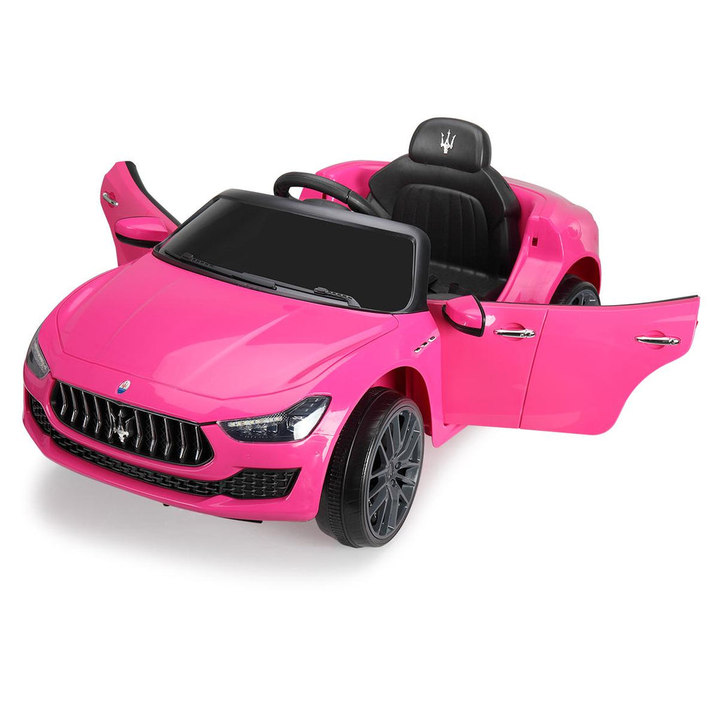 Jaxpety Kids Ride On Car 12V Rechargeable Toy Vehicle w/ MP3 Remote Pink Maserati License