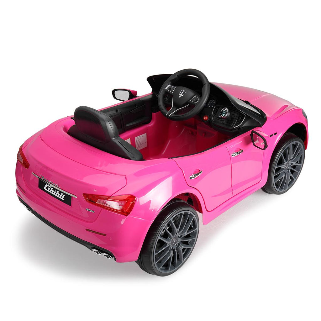 Jaxpety Kids Ride On Car 12V Rechargeable Toy Vehicle w/ MP3 Remote Pink Maserati License