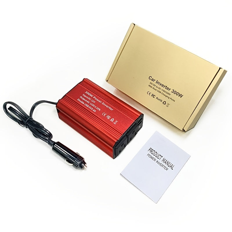 300W Power Inverter DC 12V To 110V AC Car Inverter With 5V 2.4A+3A And 2USB Car Adapters