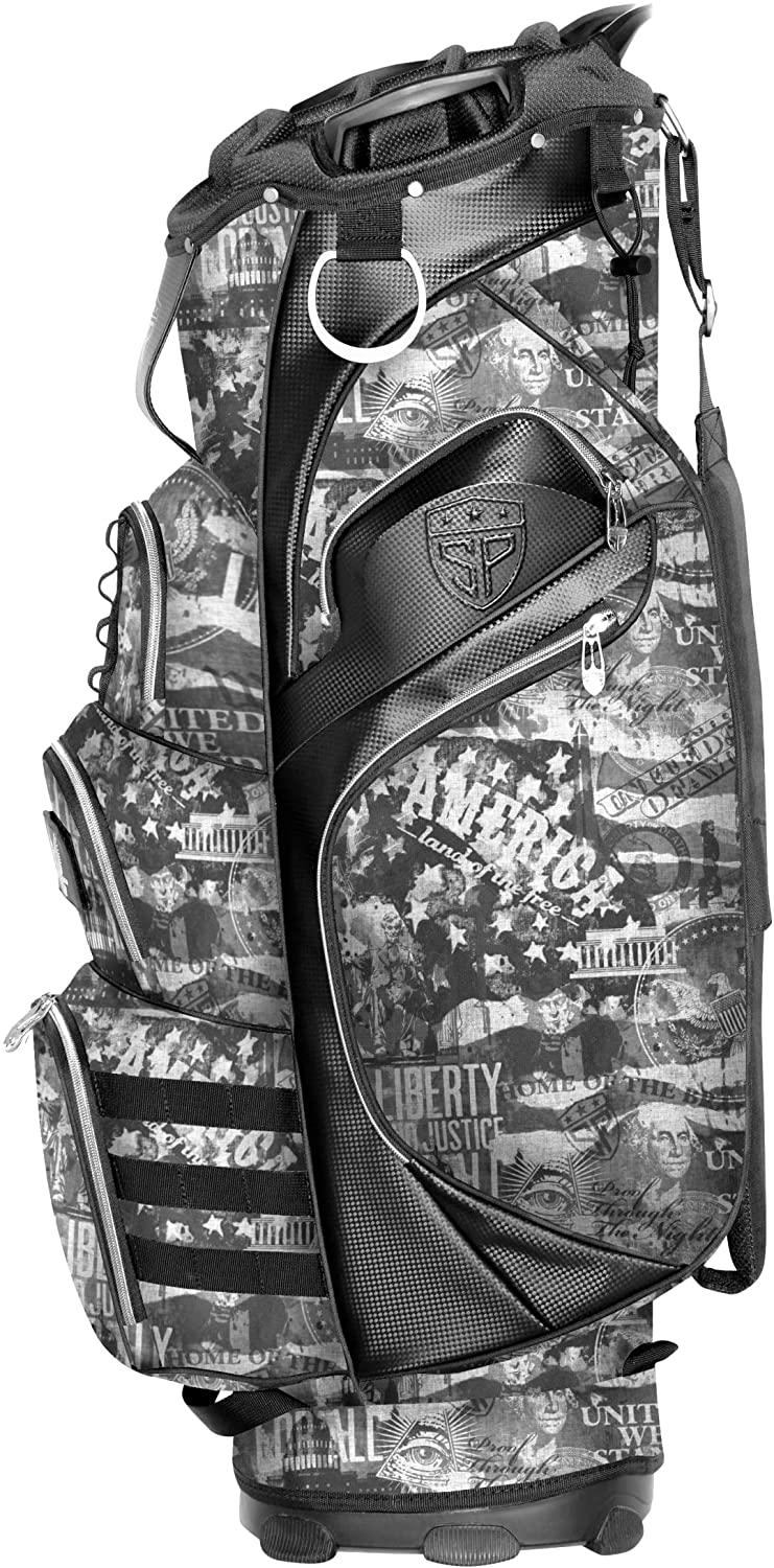 Subtle Patriot Covert Golf Cart Bag – Ultralight and Organized Golf Bag / ed for Cart Riding / Hold 15 Clubs with Individual Pockets for Each Club