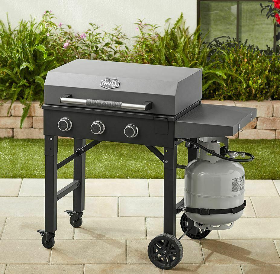 Grill Propane Gas Griddle 28 Inch Portable 3 Burner Grease Management System New