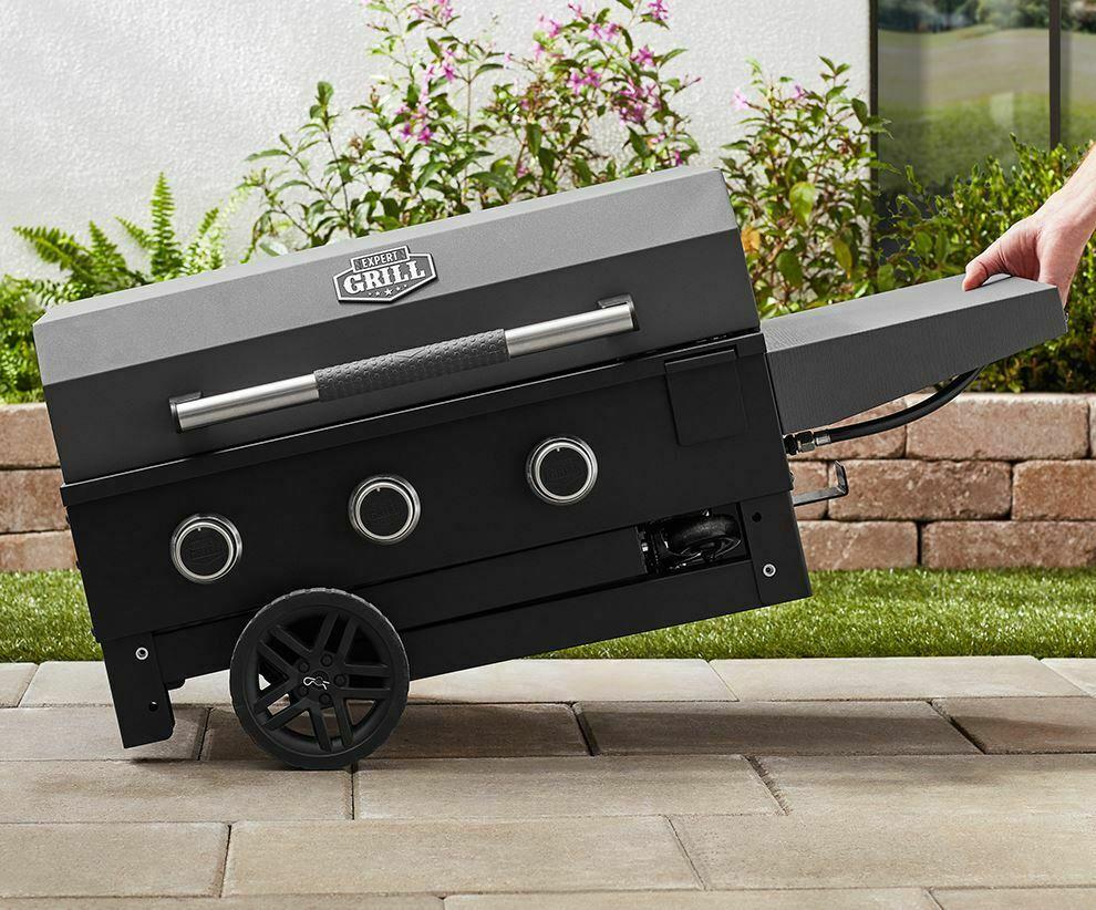 Grill Propane Gas Griddle 28 Inch Portable 3 Burner Grease Management System New