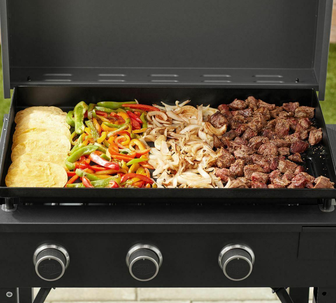Grill Propane Gas Griddle 28 Inch Portable 3 Burner Grease Management System New