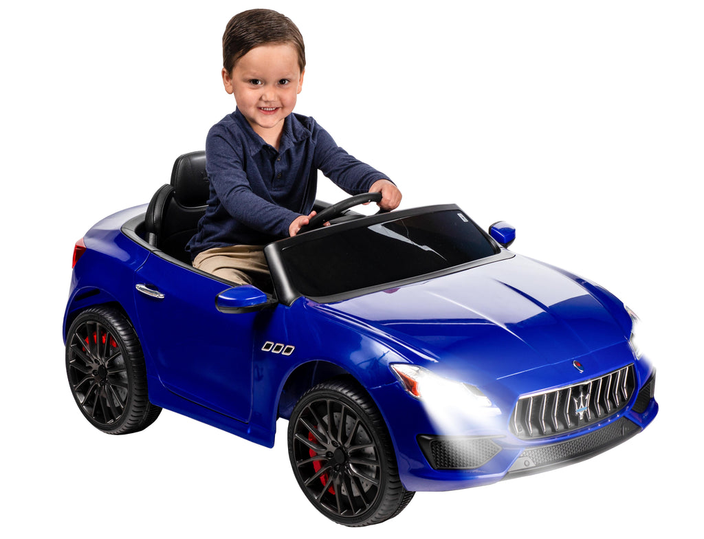 6 Volt Blue Maserati Exotic Rideon Car - High Quality Car with attention to detail! Worlights and opening doors