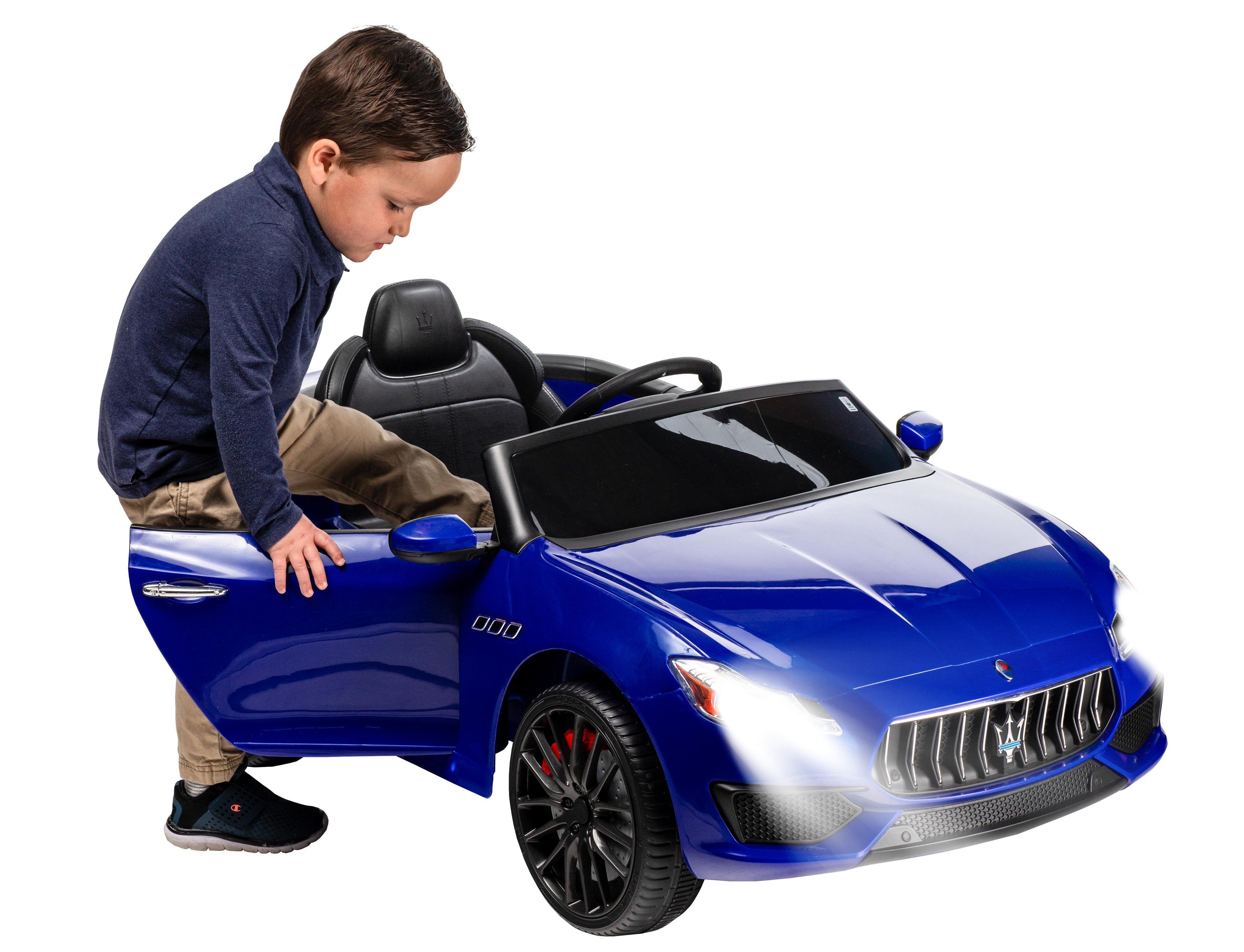 6 Volt Blue Maserati Exotic Rideon Car - High Quality Car with attention to detail! Worlights and opening doors