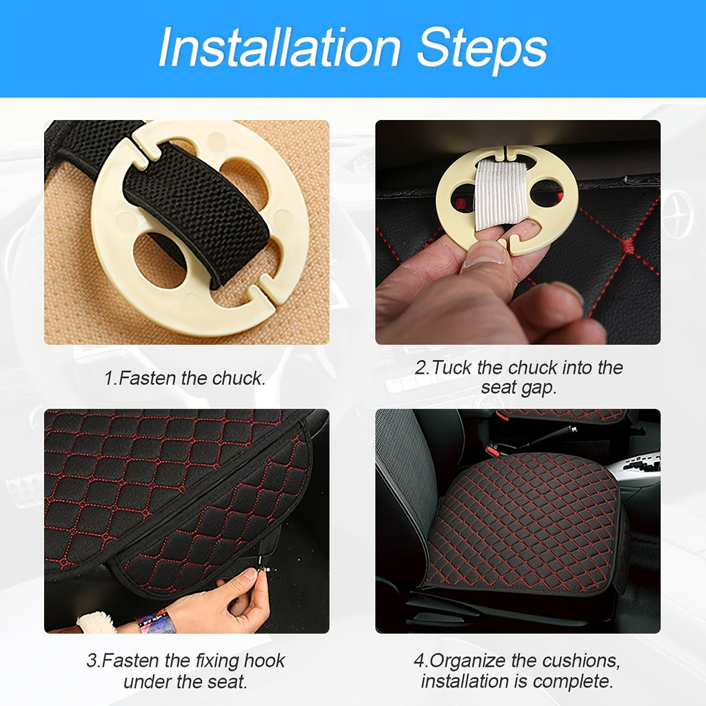 Upgrade Your Car With This Soft And Stylish Plaid Car Seat Cover And Memory Foam Cushion!