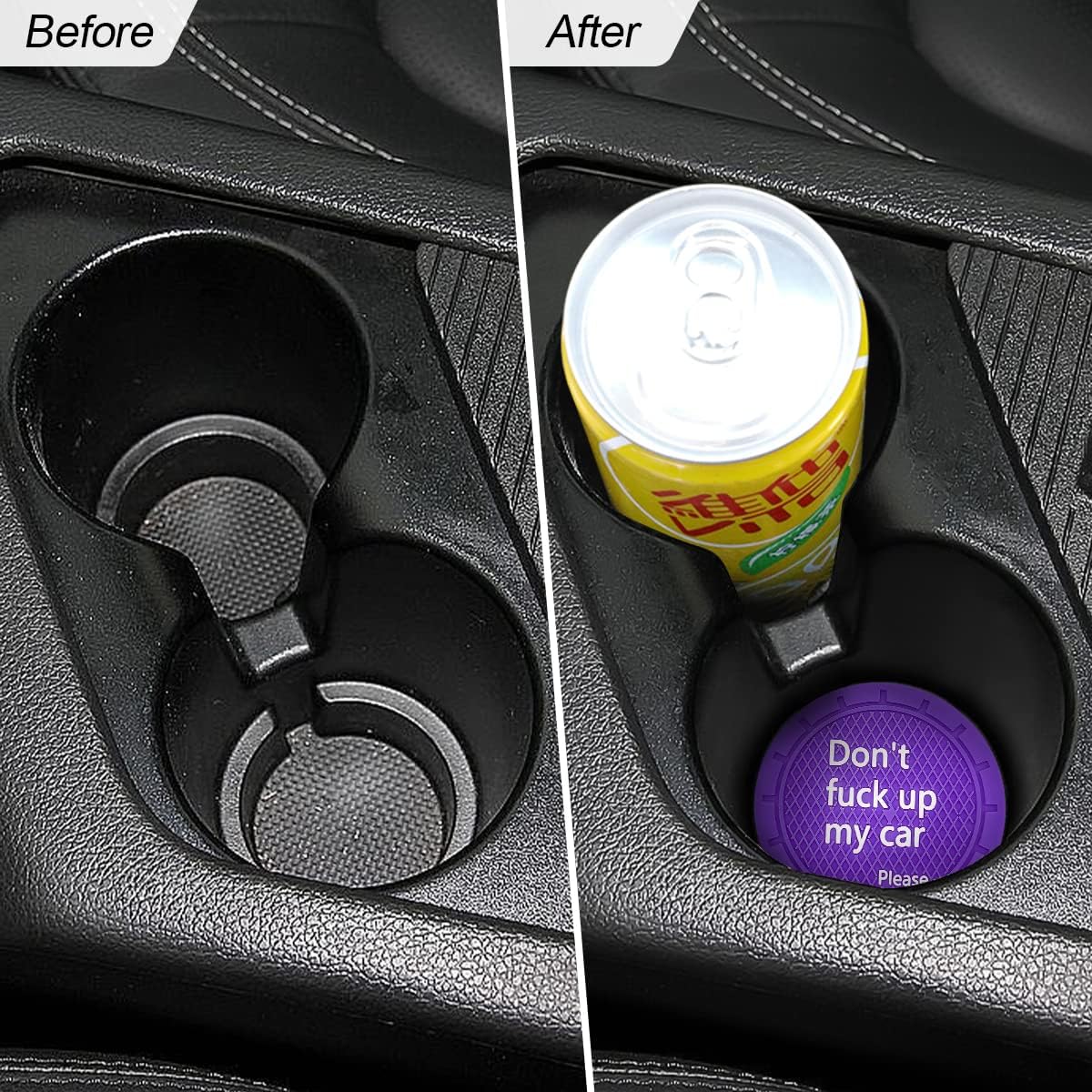 8sanlione Car Cup Coaster, 4Pcs 2.75 Inch Auto Cup Holder Insert Coasters, Anti-Slip Waterproof Embedded Drink Mat, Automotive Interior Accessories for Men and Women (D Deep Purple/4PCS)