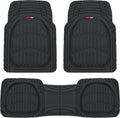 Motor Trend FlexTough Floor Mats for Cars, Black Deep Dish All-Weather Car Mats, Waterproof Trim-To Fit Automotive Floor Mats for Cars Trucks SUV, Universal Floor Liner Car Accessories