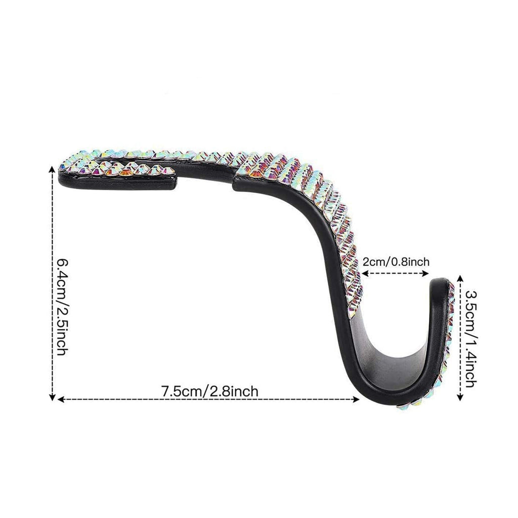 2pcs Artificial Diamond Car Hook, Car Hidden Car StoraHook Creative Car Seat Hook Hanger Car Accessories For Women