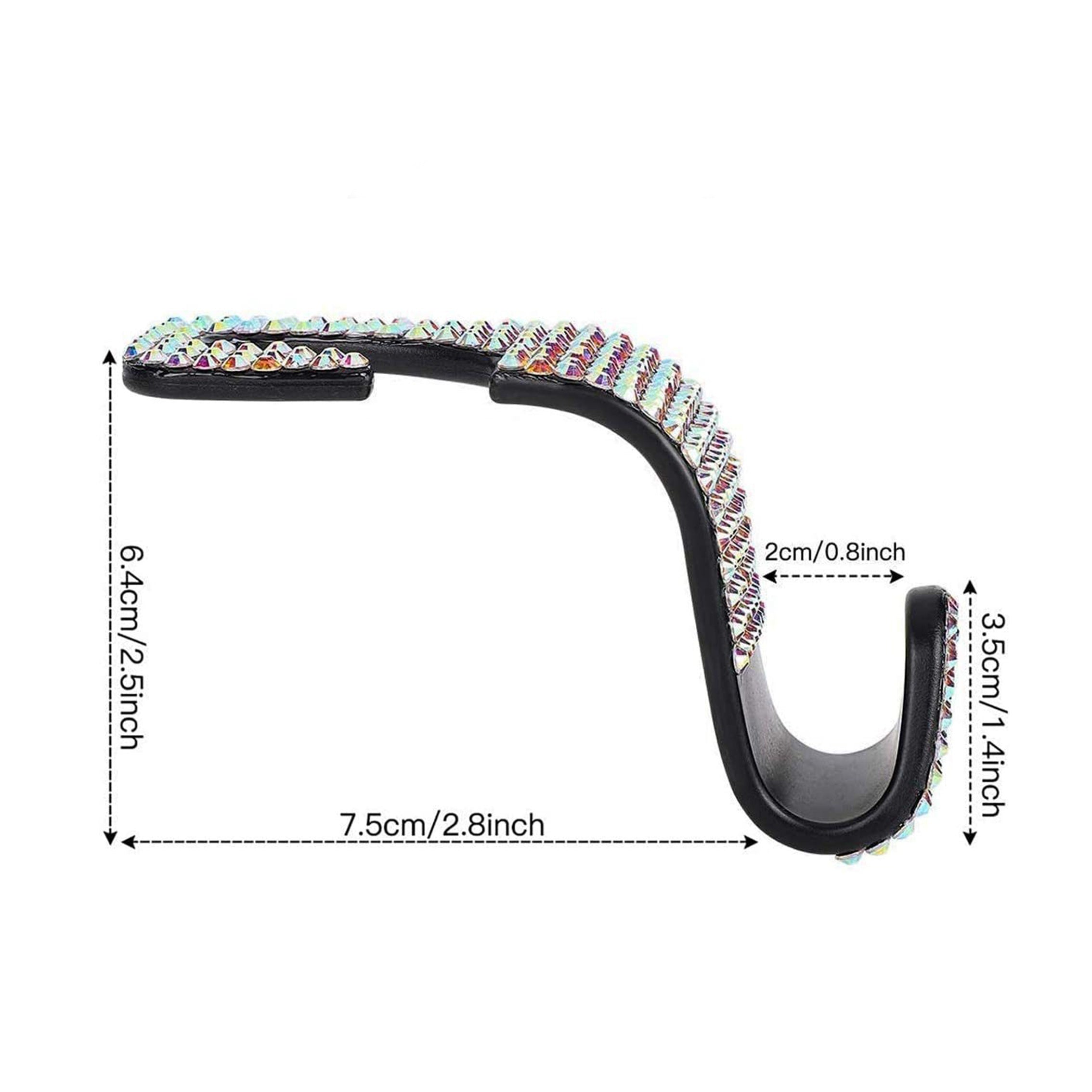 2pcs Artificial Diamond Car Hook, Car Hidden Car StoraHook Creative Car Seat Hook Hanger Car Accessories For Women