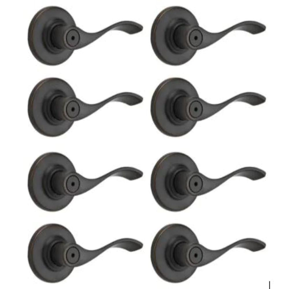 Balboa Venetian Bronze Privacy Bed/Bath Door Lever (8-Pack)