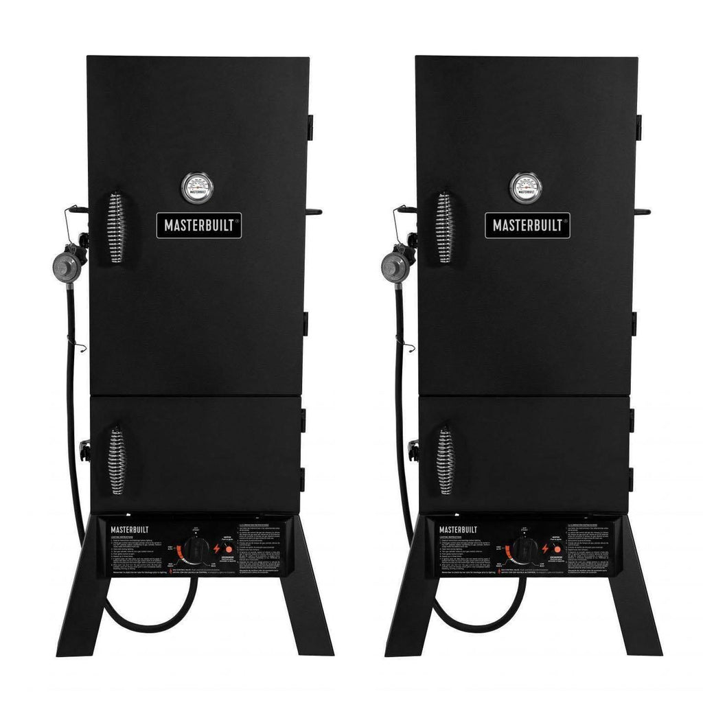 30-Inch Outdoor Vertical Propane Gas BBQ Meat Smoker Grill (2 Pack)