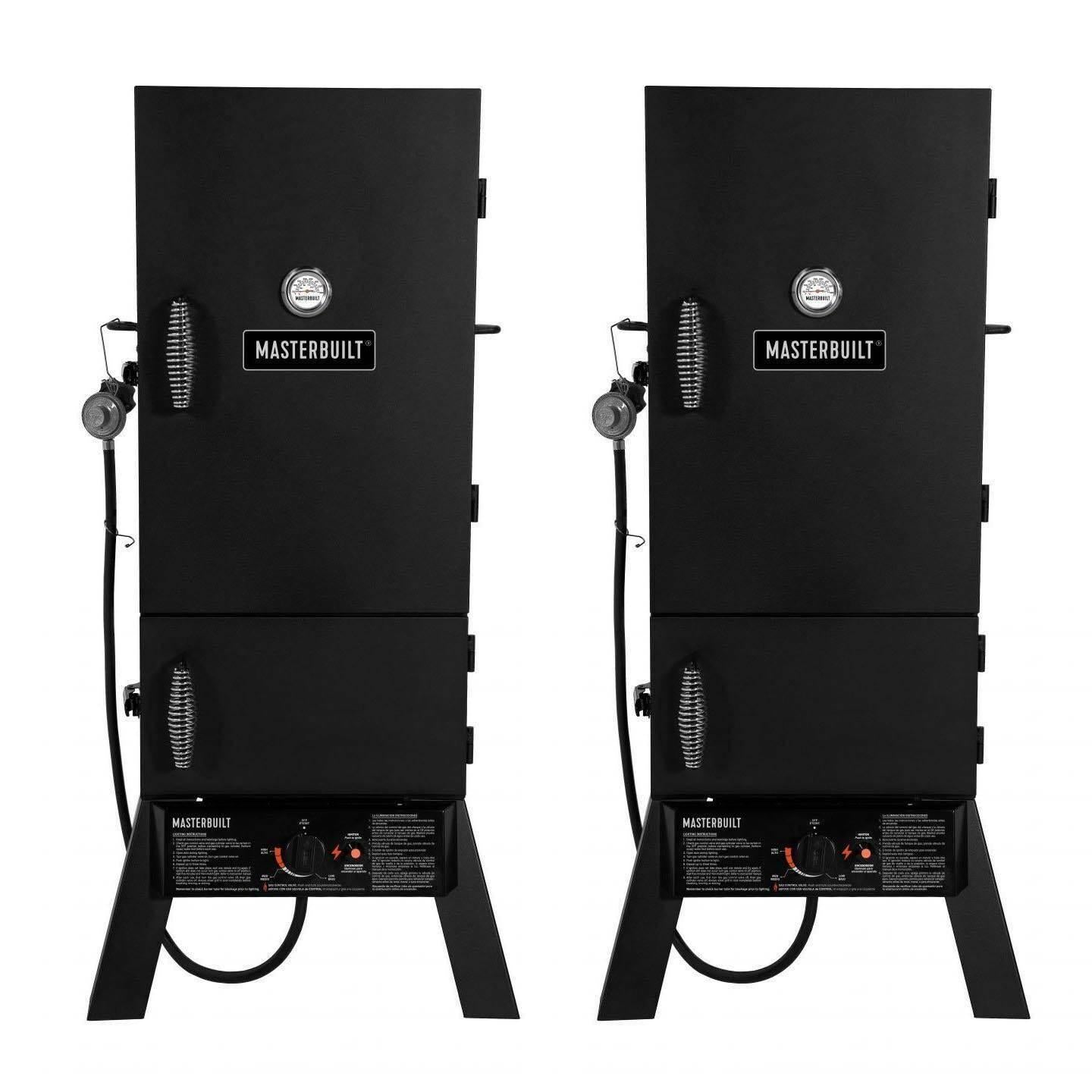 30-Inch Outdoor Vertical Propane Gas BBQ Meat Smoker Grill (2 Pack)