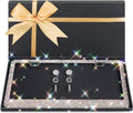 AUJEN Bling License Plate Frame - Sparkly License Plate Holder, Lastingly License Plate Frame for Women, Stainless Steel &amp; Obstruction-Free Car Accessory with Multifaceted Rhinestones(Colorful)