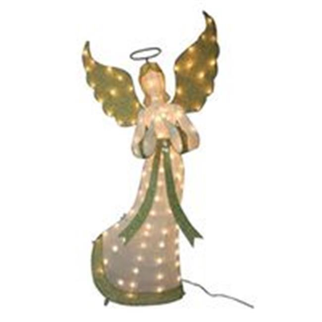 Santas Forest 4695391 60 in. 3D LED Lighted Glittering Mesh Trumpeting Angel