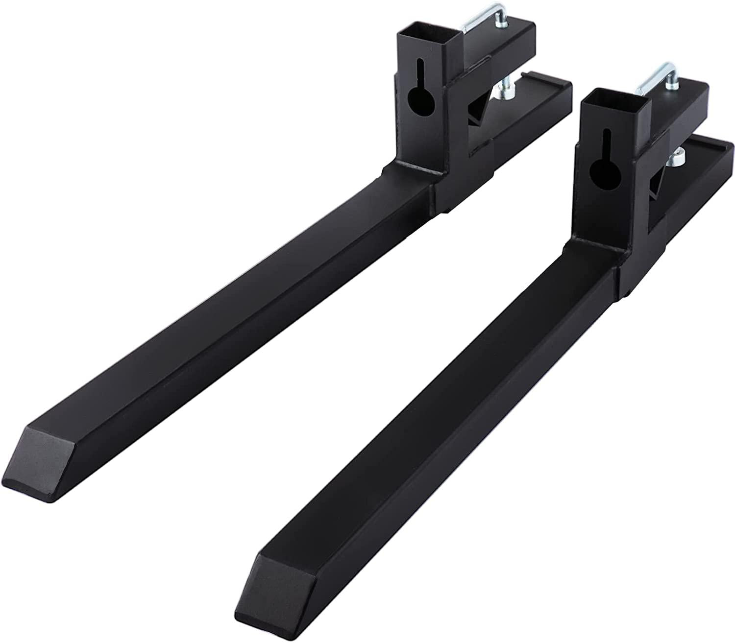 Mophorn Pallet Forks 30" 1500 Lbs Max, Clamp On Tractor Bucket Forks 43" Total Length, Heavy Duty Front Loader Forks, Fork Attachment for Skid Steer,Loader Bucket