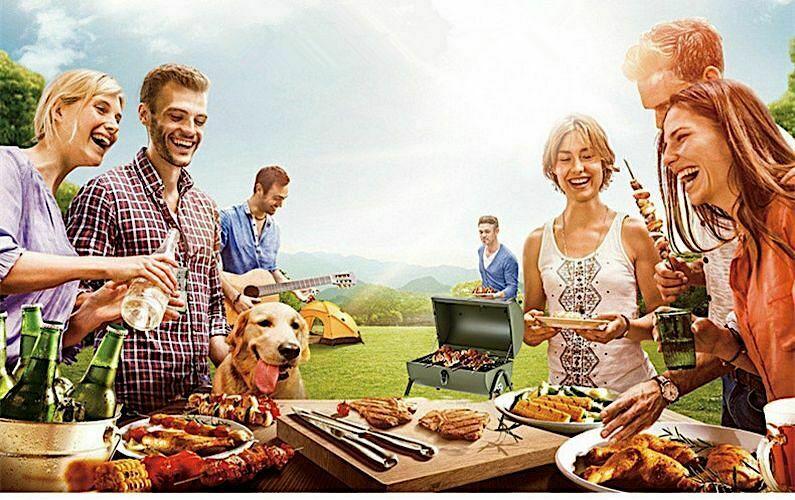 Portable Outdoor Bbq Grill Patio Camping Picnic Barbecue Stove Suitable For 3-5