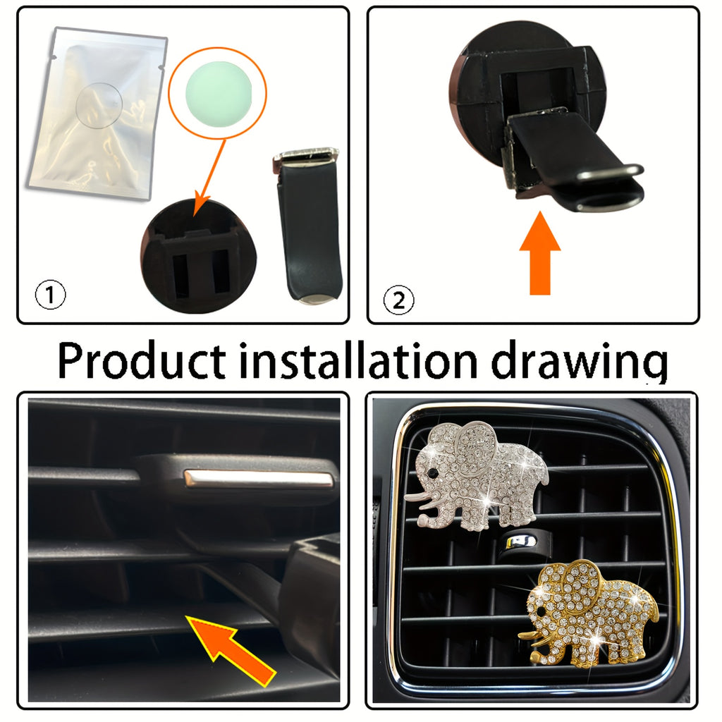 Elevate Your Car's Aroma With This Stylish Elephant Car Air Vent Perfume Clip