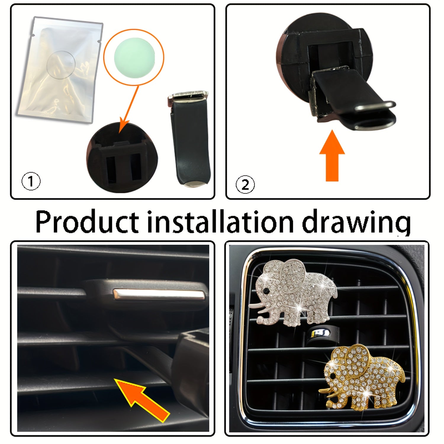 Elevate Your Car's Aroma With This Stylish Elephant Car Air Vent Perfume Clip