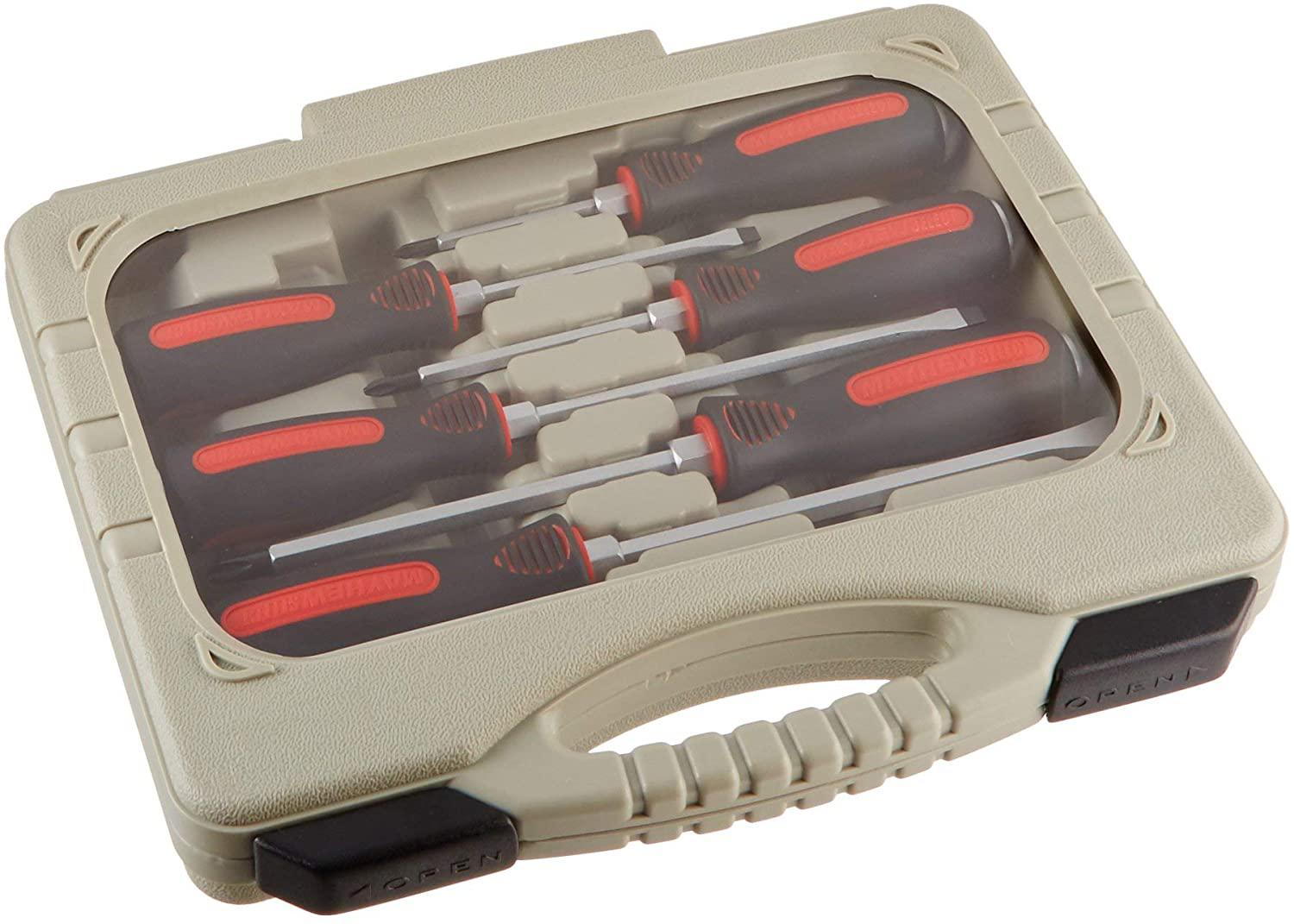 Set of 4 Model 66300 Select Cats Paw Screwdriver Set by Brand Mayhew Tools, 6-Piece, Color Red, Black, Capped end with composite comfort handle