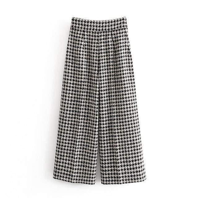plaid tweed pants