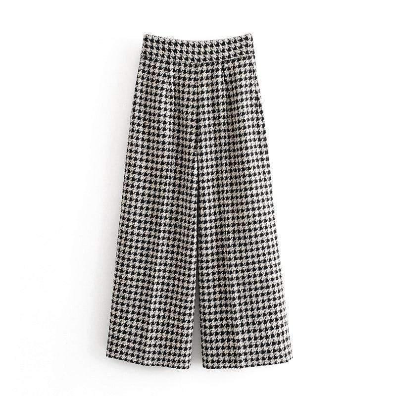 plaid tweed pants